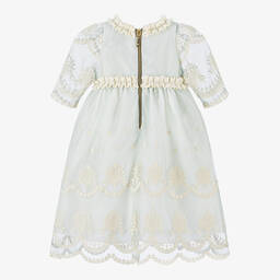 غراتسي-فستان أطفال بناتي قطن تول ودانتيل لون عاجي | Childrensalon Outlet