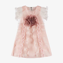 Graci-Платье из атласного тюля для девочек в нежно-розовом цвете | Childrensalon Outlet
