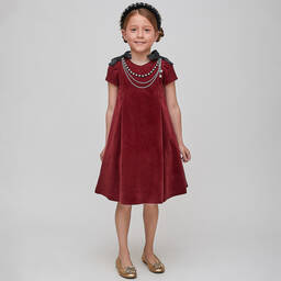 Graci-Girls Burgundy Red Velvet Dress | Childrensalon Outlet