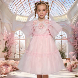 Graci-Girls Delicate Pink Organza Gown | Childrensalon Outlet