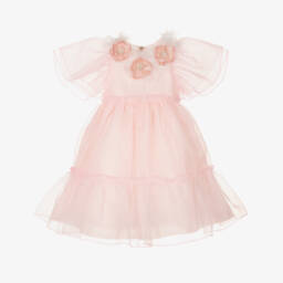 Graci-Girls Delicate Pink Organza Gown | Childrensalon Outlet