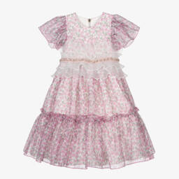 Graci-Girls Delightful Pink Organza Gown | Childrensalon Outlet