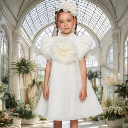 Graci-فستان عاجي أنيق مزين بالزهور للبنات | Childrensalon Outlet