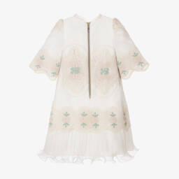 Graci-Элегантное кремовое платье из кружева и тюля для девочек | Childrensalon Outlet