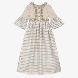 Graci-Золотисто-голубое платье с люрексом для девочек | Childrensalon Outlet