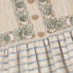 Graci-Золотисто-голубое платье с люрексом для девочек | Childrensalon Outlet