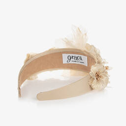 Graci-Girls Gold Flower Hairband | Childrensalon Outlet