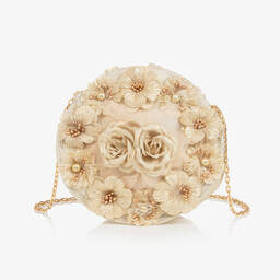 Graci-Girls Gold Flower Shoulder Bag (18cm) | Childrensalon Outlet