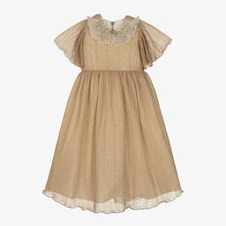 Graci-Girls Gold Shimmer Dress | Childrensalon Outlet