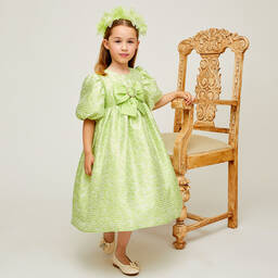 Graci-Зеленое платье из органзы | Childrensalon Outlet