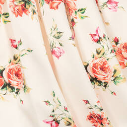 Graci-Girls Ivory Floral Satin Twill Dress | Childrensalon Outlet