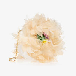 Graci-Girls Ivory Flower Shoulder Bag (19cm) | Childrensalon Outlet