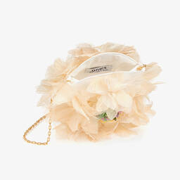 Graci-Girls Ivory Flower Shoulder Bag (19cm) | Childrensalon Outlet