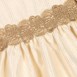 Graci-Кремовое платье с золотистым кружевом | Childrensalon Outlet