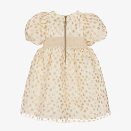 Graci-Кремовое платье в золотистый горох | Childrensalon Outlet