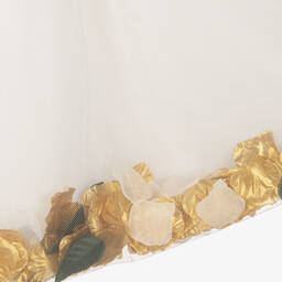 Graci-Кремовое платье с золотистыми лепестками | Childrensalon Outlet