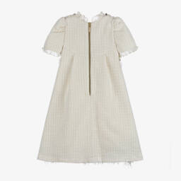 Graci-Girls Ivory Sequin Tweed Dress | Childrensalon Outlet