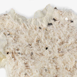 Graci-Girls Ivory Sequin Tweed Dress | Childrensalon Outlet