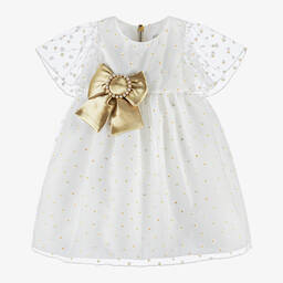 Graci-Girls Ivory Tulle Daisy Dress | Childrensalon Outlet