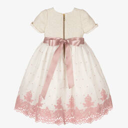 Graci-Кремовое платье из твида и тюля | Childrensalon Outlet