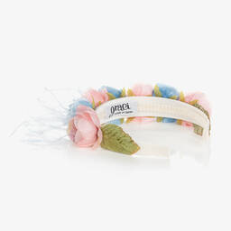 Graci-Girls Pink & Blue Floral Hairband | Childrensalon Outlet