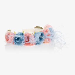 Graci-Girls Pink & Blue Floral Hairband | Childrensalon Outlet