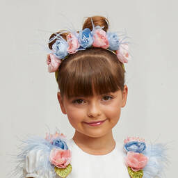 Graci-Girls Pink & Blue Floral Hairband | Childrensalon Outlet