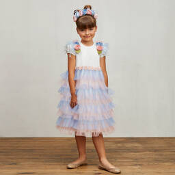 Graci-Розово-голубое платье из тюля | Childrensalon Outlet