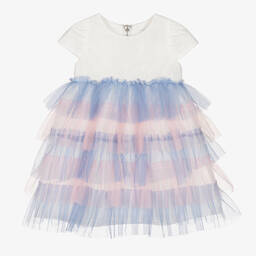 Graci-Girls Pink & Blue Tulle Dress | Childrensalon Outlet