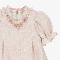 Graci-Розовое платье из парчи со стразами | Childrensalon Outlet
