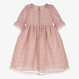 Graci-Розовое платье из тюля с вышивкой | Childrensalon Outlet