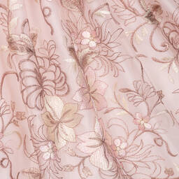 Graci-Girls Pink Embroidered Tulle Dress | Childrensalon Outlet