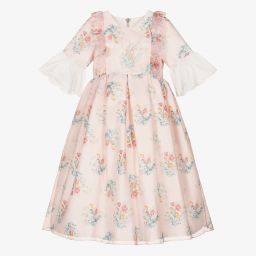 Graci-Girls Pink Floral Cotton Dress | Childrensalon Outlet
