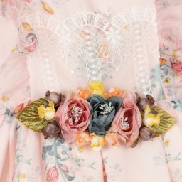 Graci-Girls Pink Floral Cotton Dress | Childrensalon Outlet