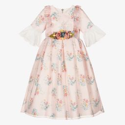 Graci-Girls Pink Floral Cotton Dress | Childrensalon Outlet