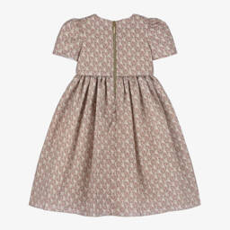 Graci-فستان بياقة دانتيل وطبعة ورود قطن لون زهري | Childrensalon Outlet