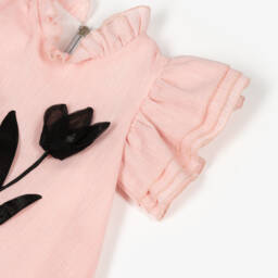 Graci-Льняное платье с цветочным узором розового цвета для девочек | Childrensalon Outlet