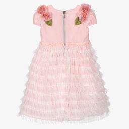 Graci-Розовое многоярусное платье из тюля | Childrensalon Outlet