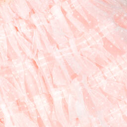 Graci-Розовое многоярусное платье из тюля | Childrensalon Outlet