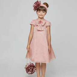 Graci-Розовое платье из органзы для девочек | Childrensalon Outlet