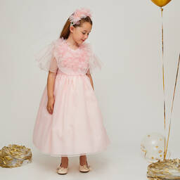 Graci-Розовое платье из органзы | Childrensalon Outlet