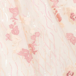 Graci-فستان ساتان ودانتيل مطرز لون زهري | Childrensalon Outlet