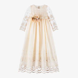 Graci-Girls Pink Tulle & Cotton Lace Dress  | Childrensalon Outlet