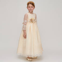 Graci-Girls Pink Tulle & Cotton Lace Dress  | Childrensalon Outlet