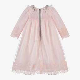 Graci-Girls Pink Tulle Flower Collar Dress | Childrensalon Outlet