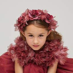 Graci-Красный ободок с цветами | Childrensalon Outlet