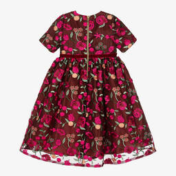 Graci-Girls Red & Pink Floral Tulle Dress | Childrensalon Outlet
