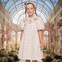 Graci-Girls Rose Jacquard Party Dress | Childrensalon Outlet