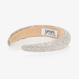 Graci-Girls Silver Diamanté Hairband | Childrensalon Outlet