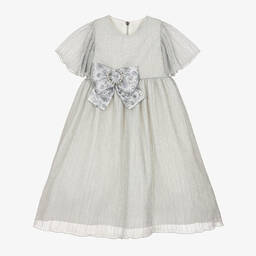 Graci-Girls Silver Tulle Dress | Childrensalon Outlet